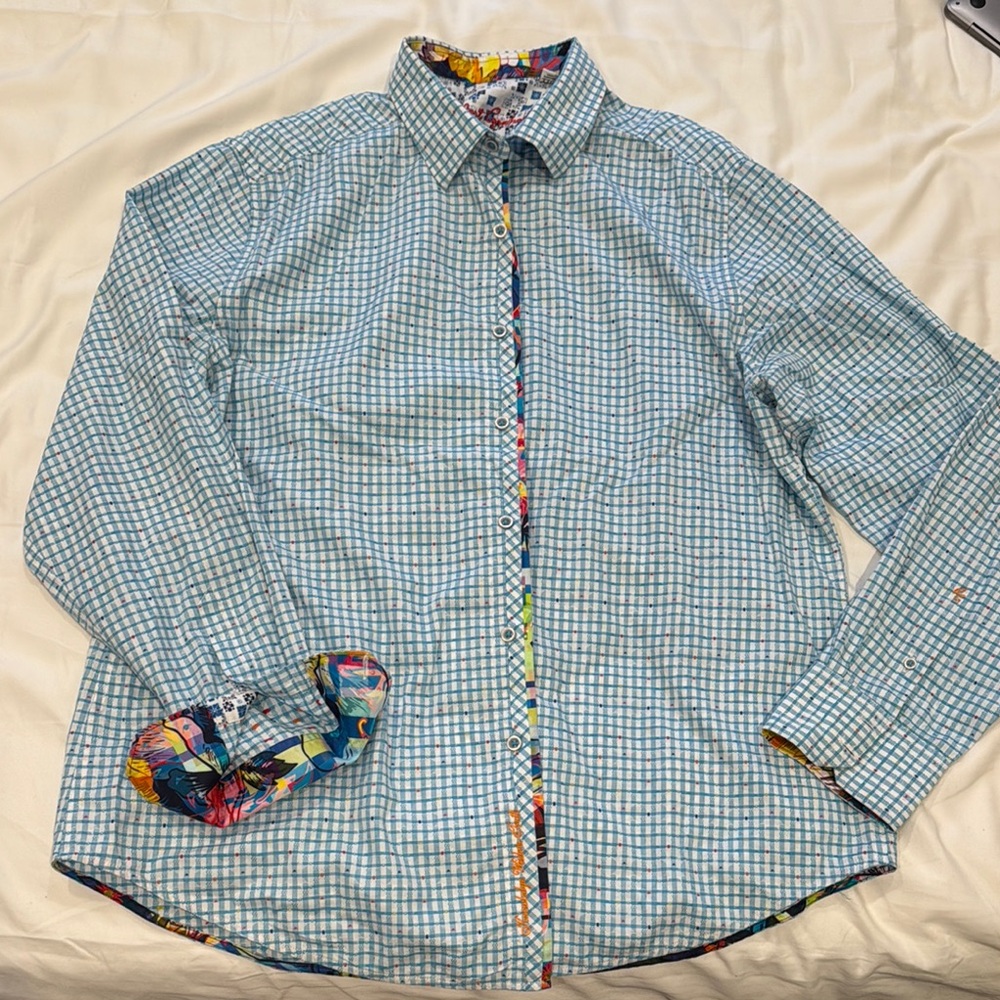 Robert Graham Blue Checkered Shirt